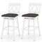 Costway 29" Bar Stool Wooden Chair Set of 1/2/3/4 with Contoured Backrest Swivel Padded Seat White